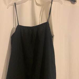 Black linen tank dress